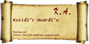 Kotlár András névjegykártya