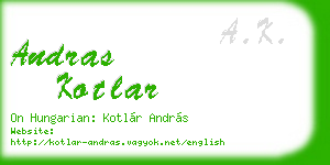 andras kotlar business card