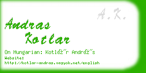 andras kotlar business card